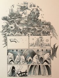 Planche originale Barbarella 6 vol.2 page de titre + planche crayonnée
