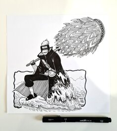 oTTami - Dessin original de l'Inktober 2021 : Kisame de Naruto ! - Original Illustration