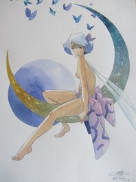 H Tonton - La Fée-Lune - Original Illustration