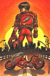 Joan Vizcarra - Akira and his Shotaro Kaneda's Bike - Illustration originale