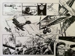 Keith Burns - Hommage a l’escadrille des cigognes / double planche - Comic Strip