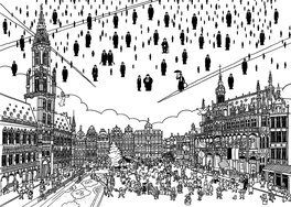 « Grand-Place de Bruxelles » – Pieter de Poortere – ( original +Art Print )