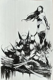 geoff shaw - Geoff Shaw - X-MEN Wolverine & Psylocke - Original Illustration