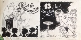 Marin Commissaire Priseur illustration Originale 13 à La Douzaine ,Dessin Original Couleur au Dos . Éo Nano Année 60 .