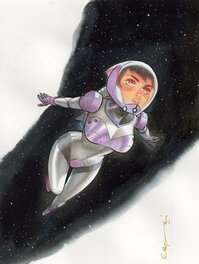 Mathieu Reynes - Space Girl - Original Illustration