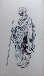 Henry Morin Don Quichotte de La Manche , 1 Mendiant Vagabond , Etc...Rare Dessin illustration N&B Encre de Chine 1906 Cervantès