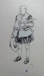 Henry Morin Don Quichotte de La Manche , 1 Tailleur Couturier , Etc...Rare Dessin illustration N&B Encre de Chine 1906 Cervantès