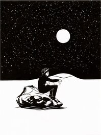 AJ DUNGO - In Waves - Illustration N&B - Illustration originale