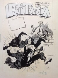Atelier Chott , Couverture Originale Planche N&B Couv Fantasia 28 Black Boy (Fantax) , Petit Format Chott 1959