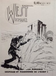 Atelier Chott , Couverture Originale Planche N&B Couv West Romance 9 Laredo Crockett la piste de Jubal , Petit Format Chott 1960