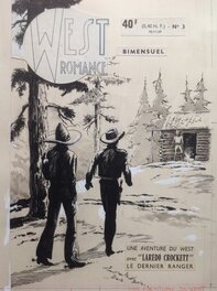 Atelier Chott , Couverture Originale Planche N&B Couv West Romance 3 Laredo Crockett dernier ranger, Petit Format Chott 1959