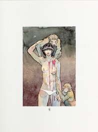 Merwan - La femme au singe - Illustration originale