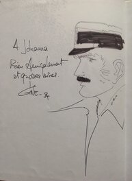 Gine - Gine Belle Dédicace de Capitaine Sabre 1 Le vol du pélican , album Lombard BD ÉO édition Originale 1983 dessin de 85 - Sketch