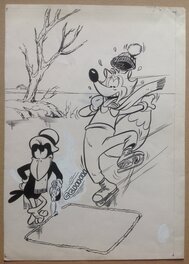 Foxie 110 Couverture Originale Petit Format Renard Corbeau Patin à glace BD Artima 1965 superbe avec sa Couleur & bat Ou La 130