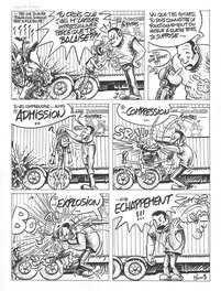 Leçon de chose - Famille Otaqué - Planche originale (moto, motard, bécane) Comic Art