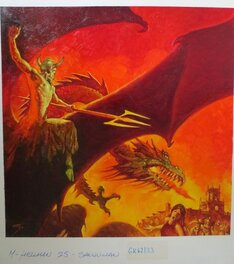 Manuel Sanjulián - Hellmann #25 - Me, the Dragon Killer - BASTEI horror cover - Original Cover