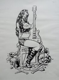 Erik Kriek - Stone Age Rock chick - Illustration originale