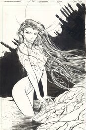 Illustration originale - Gamorra Swimsuit Special #1 p12 : Blood Queen / Scimitar Reef