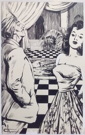 Chott - Chott Pierre Mouchot Fantax Magazine 3 Perle Manille (Dali Maharajah pin up), Dessin illustration planche originale encre Chine - Illustration originale