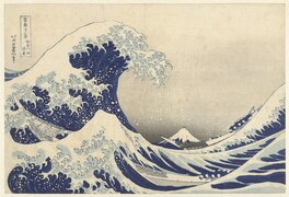 " La Grande Vague de Kanagawa " estampe mondialement célèbre réalisée par Hokusai (1760-1849) en 1830 ou 1831