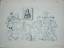 Norbert Fersen - On a volé la Joconde - Original Illustration