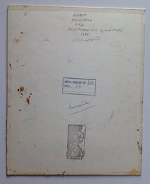 Le Verso de la planche originale au format entier de 32,5 X 40 Cm avec tampon et indication perso de Nicollet