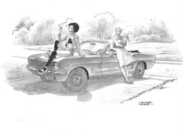 Christophe Picaud - La brune et la blonde - Original Illustration