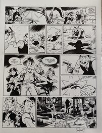 Planche originale - Wanted Lucky luke