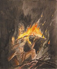 Derib - Feu - Illustration originale