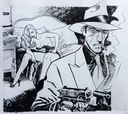 Jordi Bernet - Bernet, Torpedo, illustration, Un amigo de un amigo, Playboy#179, novembre 1993. - Original Illustration