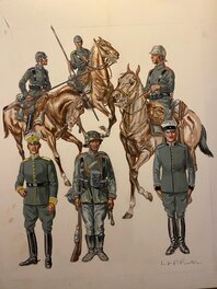 L. & F. Funcken, planche originale, Cavalerie allemande WW1.
