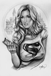 Claudio Aboy - Supergirl with Glasses - Original Illustration