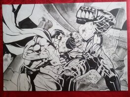 Planche originale SUPERMAN vs BRAINIAC / simon bisley