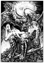 Raúlo Cáceres - Hellboy Spanking - Illustration originale