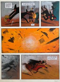 Christophe Blain - 1997 - Hiram Lowatt & Placido : La Révolte d'Hop-Frog - Tu as une méthode un peu primitive mais efficace, Placido ! - - Planche originale