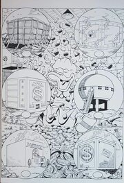 Don Rosa - Picsou et les différentes versions de son coffre-fort - Original Illustration