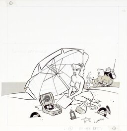 Yves Chaland - Bonnes Vacances - Illustration originale