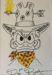 Dessin original de Picsou période des badlands par Don Rosa