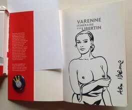 La Dédicace / dessin original pleine page dans La Art Book " itinéraire d'un Libertin " , Eo 2007 P.L.G