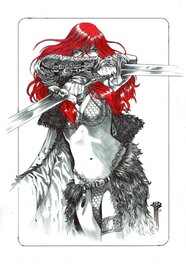 Philippe Bringel - Red SONJA, LES DEUX ÉPÉES - Illustration originale