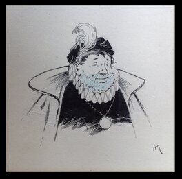 Le Dessin avec 1 Contour noir ( marie louise ) pour titre indicatif