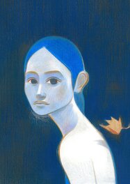 Andrea Serio - Portrait Blue couverture magazine Cadillac April 2016 - Original Illustration