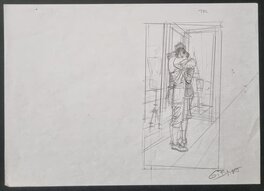 Jean-Pierre Gibrat - Le sursis - crayonné préparatoire page 17 tome 2 - Œuvre originale