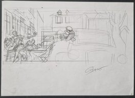 Jean-Pierre Gibrat - Le sursis - crayonné préparatoire page 36 tome 2 - Original art