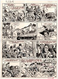 Fred & Liliane Funcken - Doc Silver Planche 37 Le chasseur noir - Planche originale