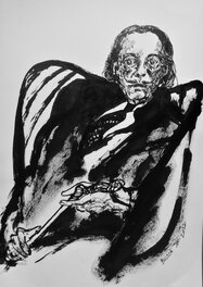 Edmond Baudoin - Salvador Dalí - Illustration originale