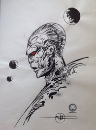 Philippe Druillet - Druillet Original Lone Sloane a L'Encre de Chine Dessin inédit MÉTAL HÉROS - Illustration originale