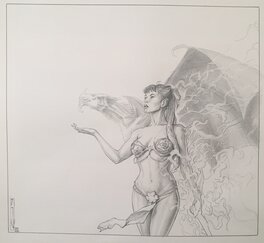 David Jouvent - Filles de Soleil T21 P41 version papier blanc, 2015 - Illustration originale