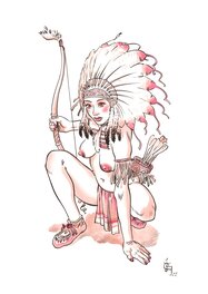 Olaf Boccère - Indienne 2 - Original Illustration