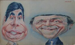 Jean-Claude Morchoisne - Caricatures Jean-MarcTHibault & Roger Pierre - Original Illustration